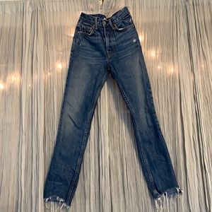 Grlfrnd Denim Karolina frayed Hem Jeans